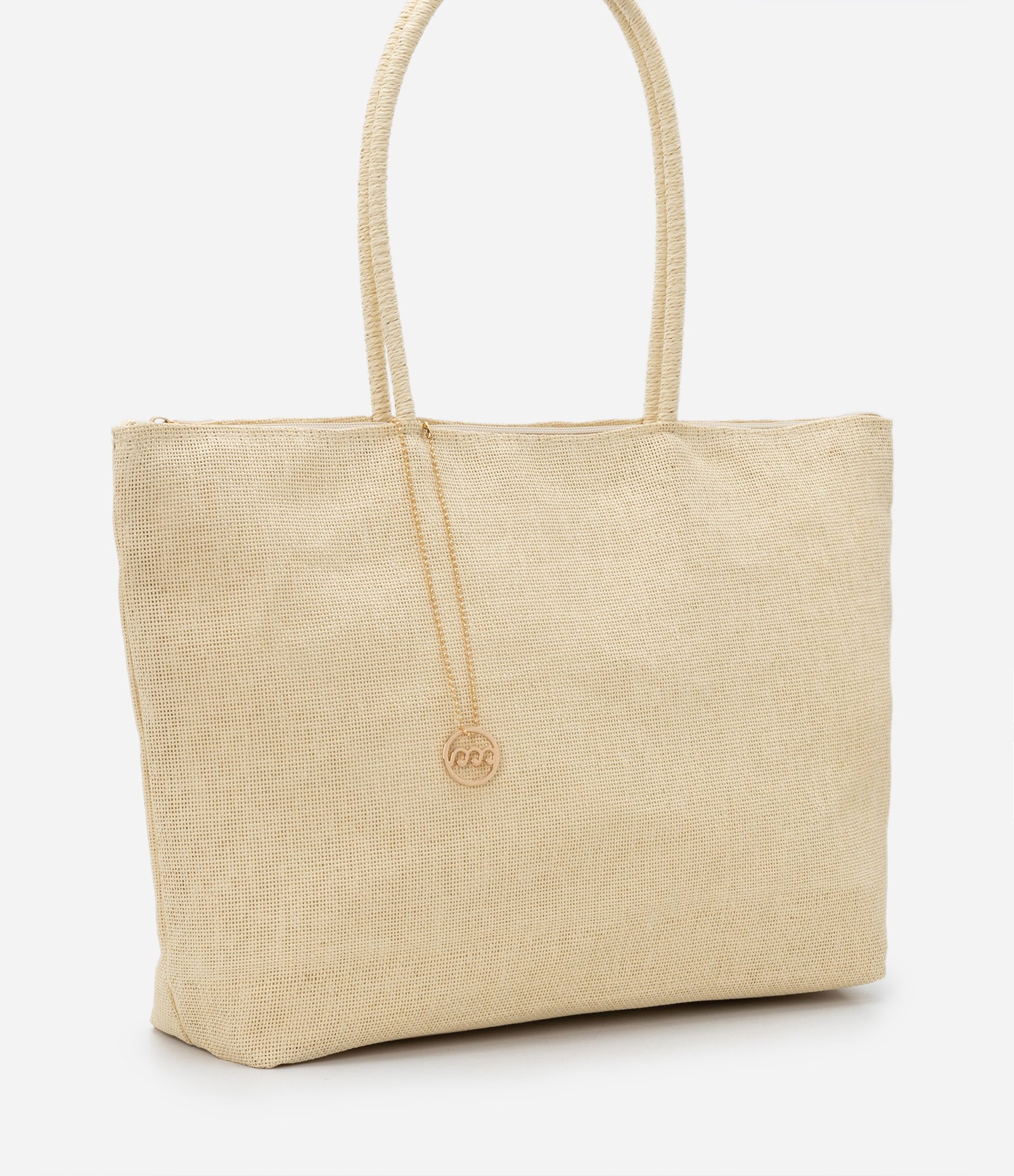 Bolsa de Praia Grande com Alças Finas e Nécessaire Bege 6