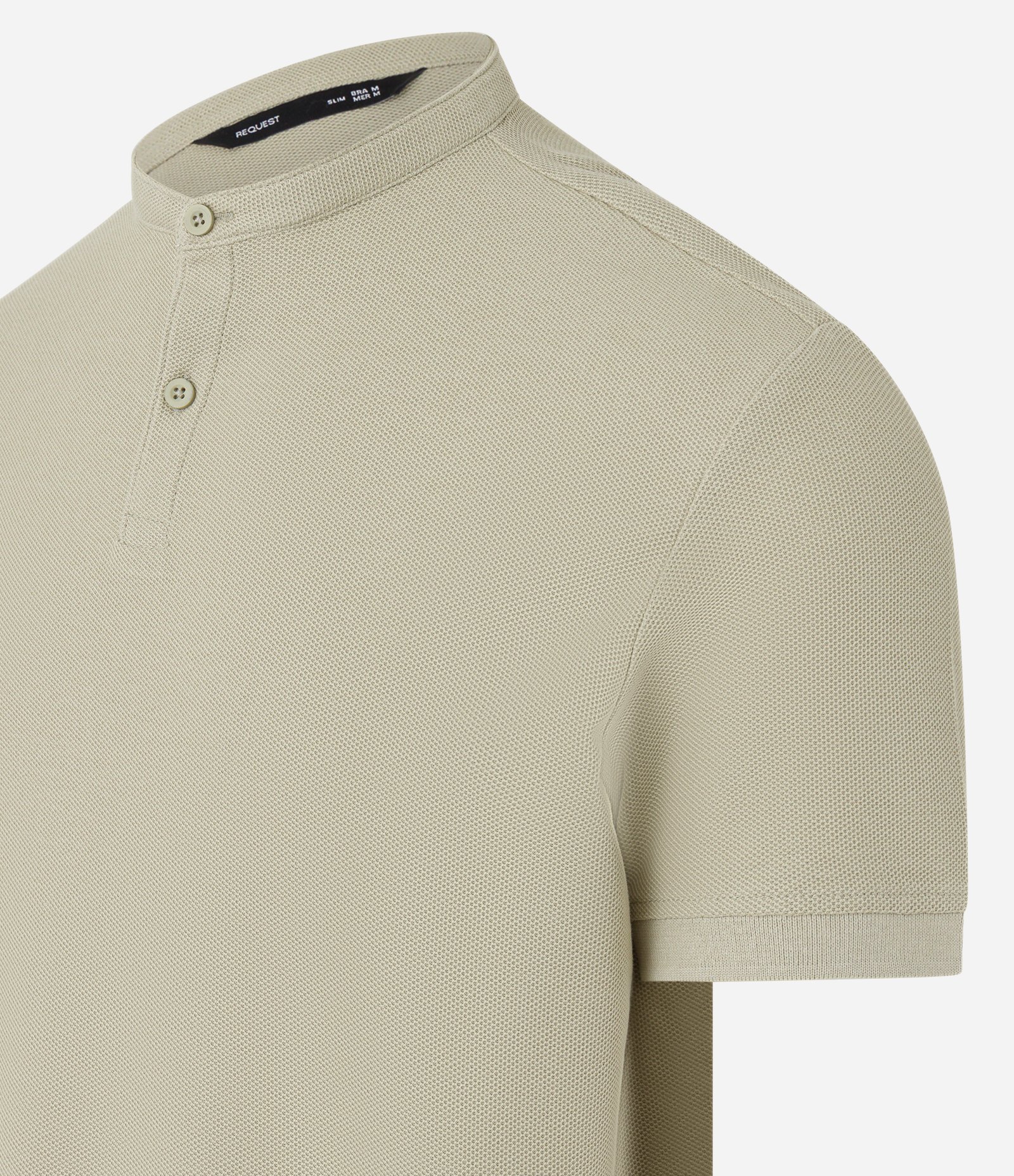 Camisa Polo Slim em Piquet Texturizado Bege 5