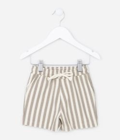 Bermuda Infantil Listrada com Cós Elástico - Tam 1 a 5 anos