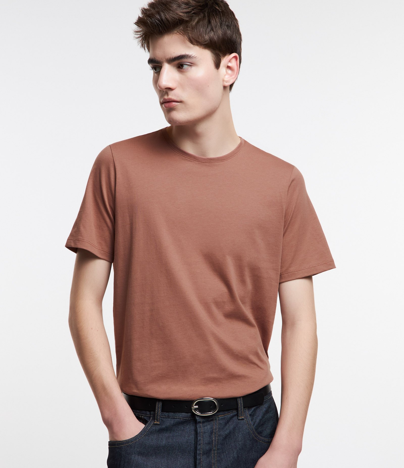 Camiseta Slim Básica em Algodão Peruano com Gola Redonda 1