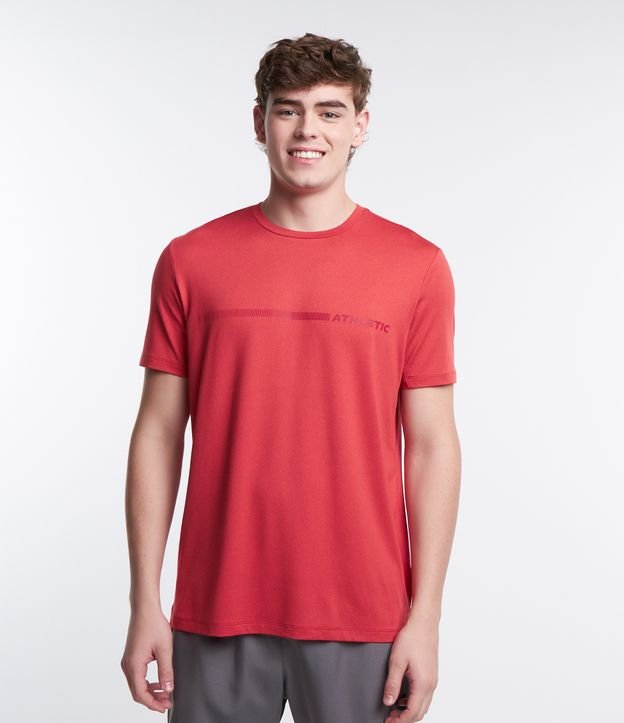 Camiseta Esportiva em Dry Fit com Estampa Athletic