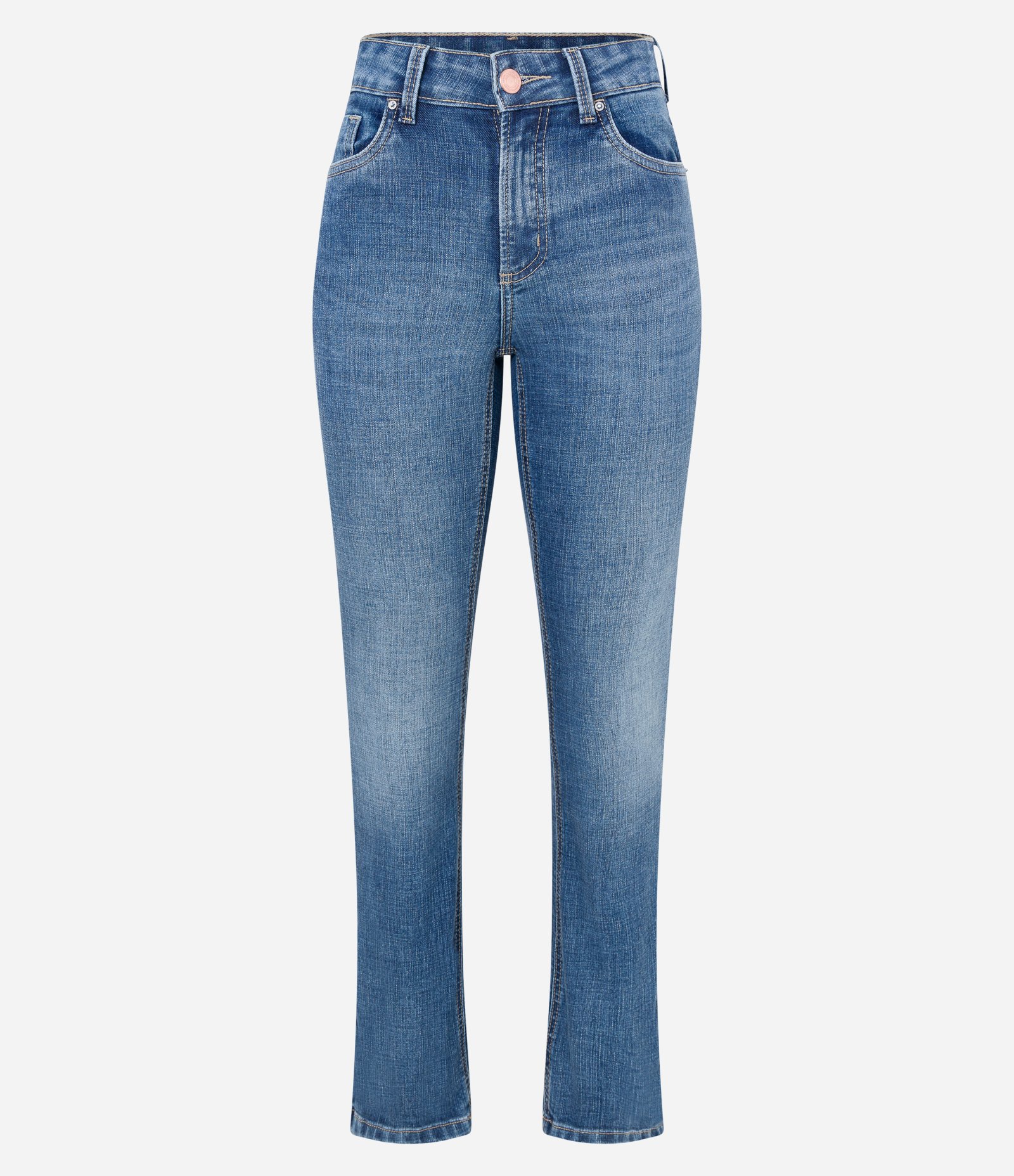 Calça Reta Cropped em Jeans com Bolsos Azul 6