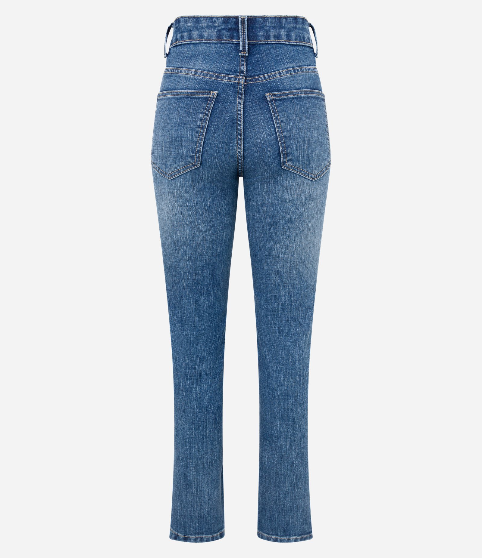 Calça Reta Cropped em Jeans com Bolsos Azul 7