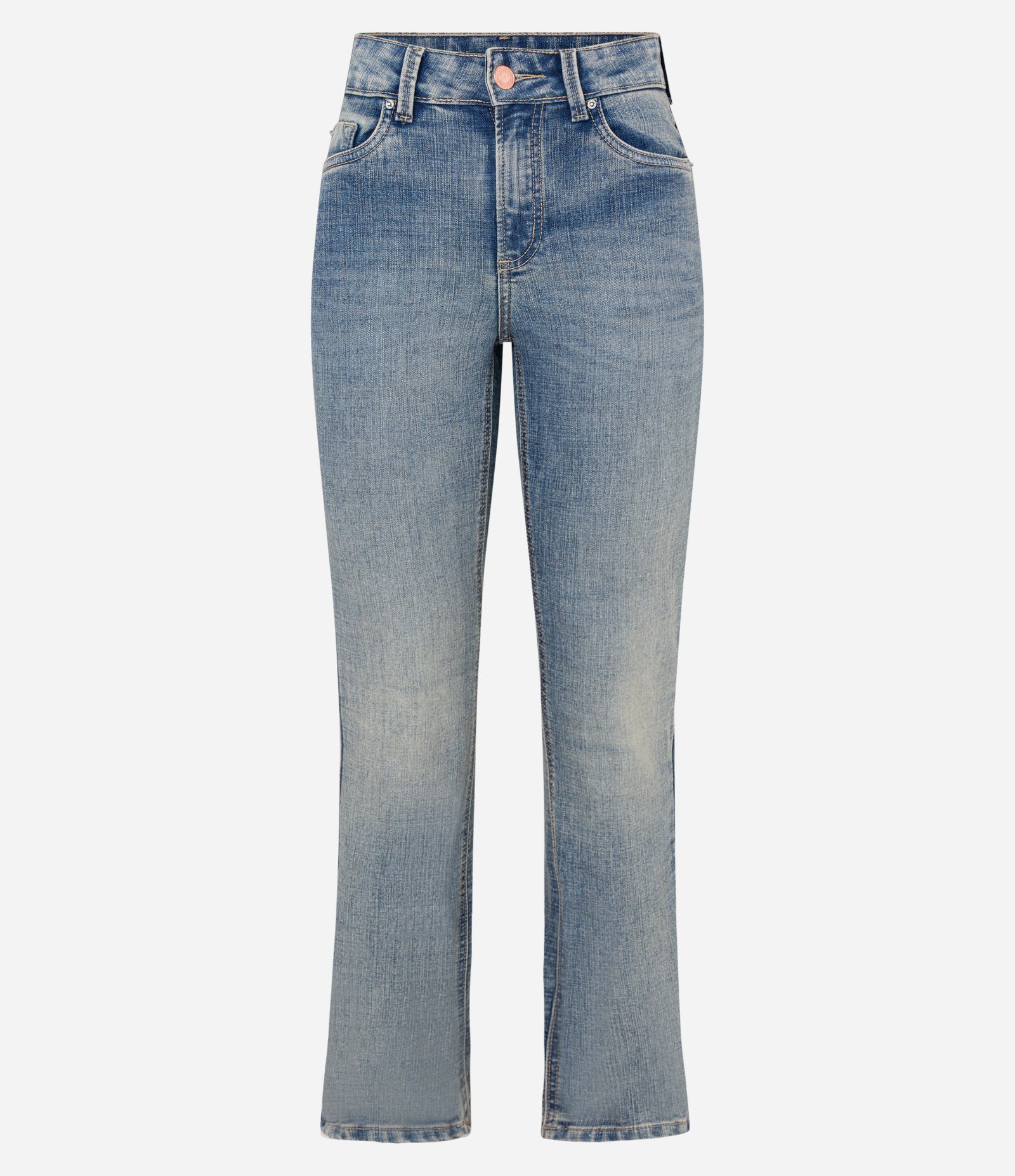 Calça Reta Cropped em Jeans Dirty Washed Azul 6