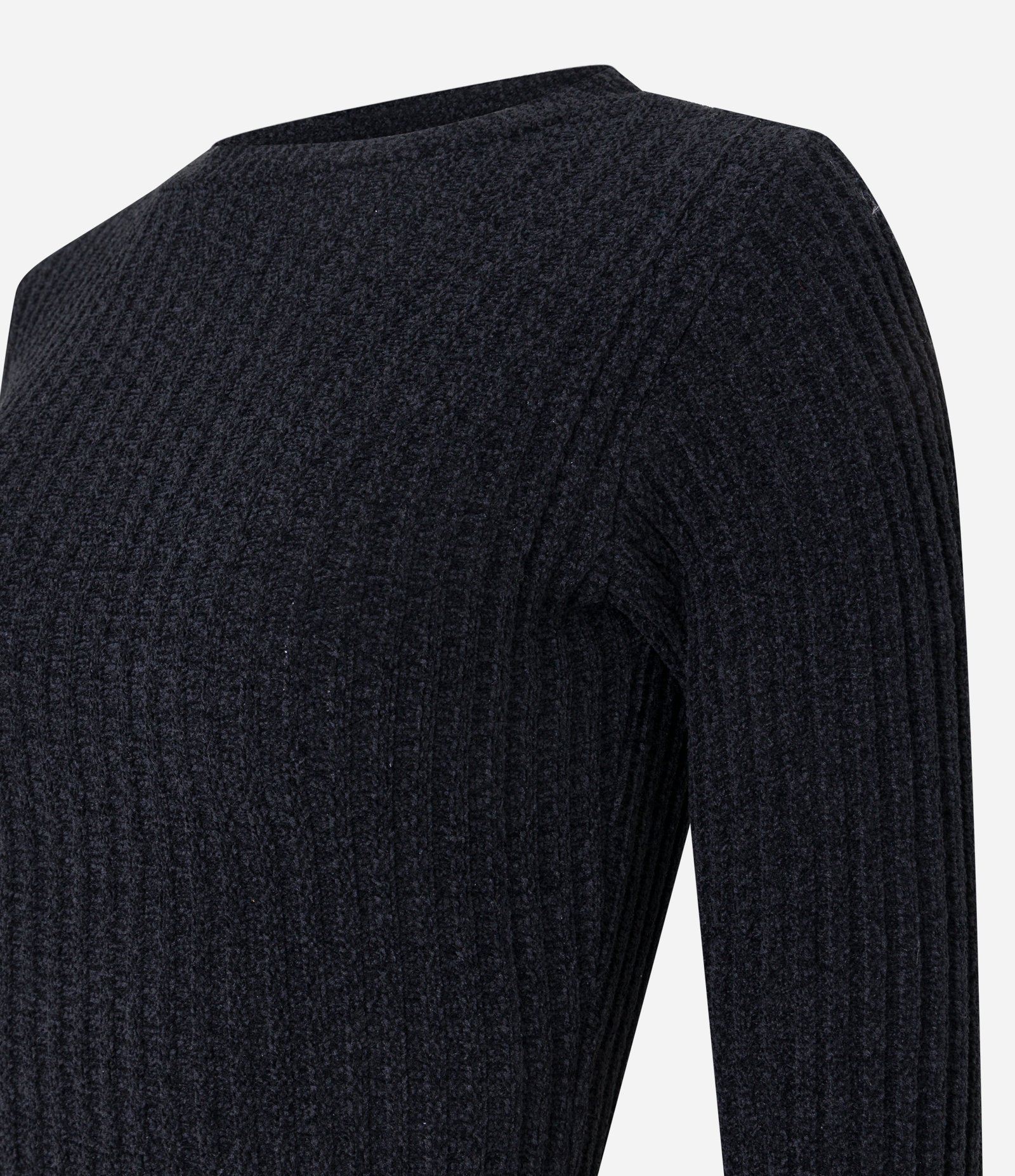Blusa Cropped em Chenille com Texturas Preto 6