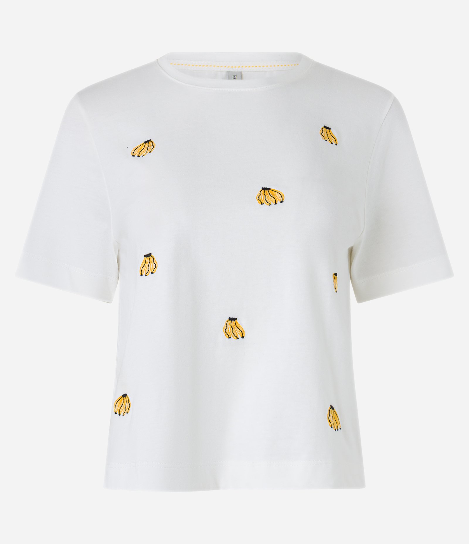 Blusa T-shirt em Algodão com Bordado de Bananinhas Branco 5