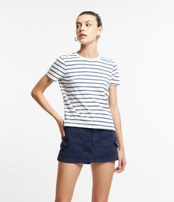 Camiseta em Algodão com Listras