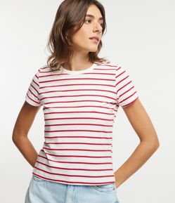 Camiseta em Algodão com Listras