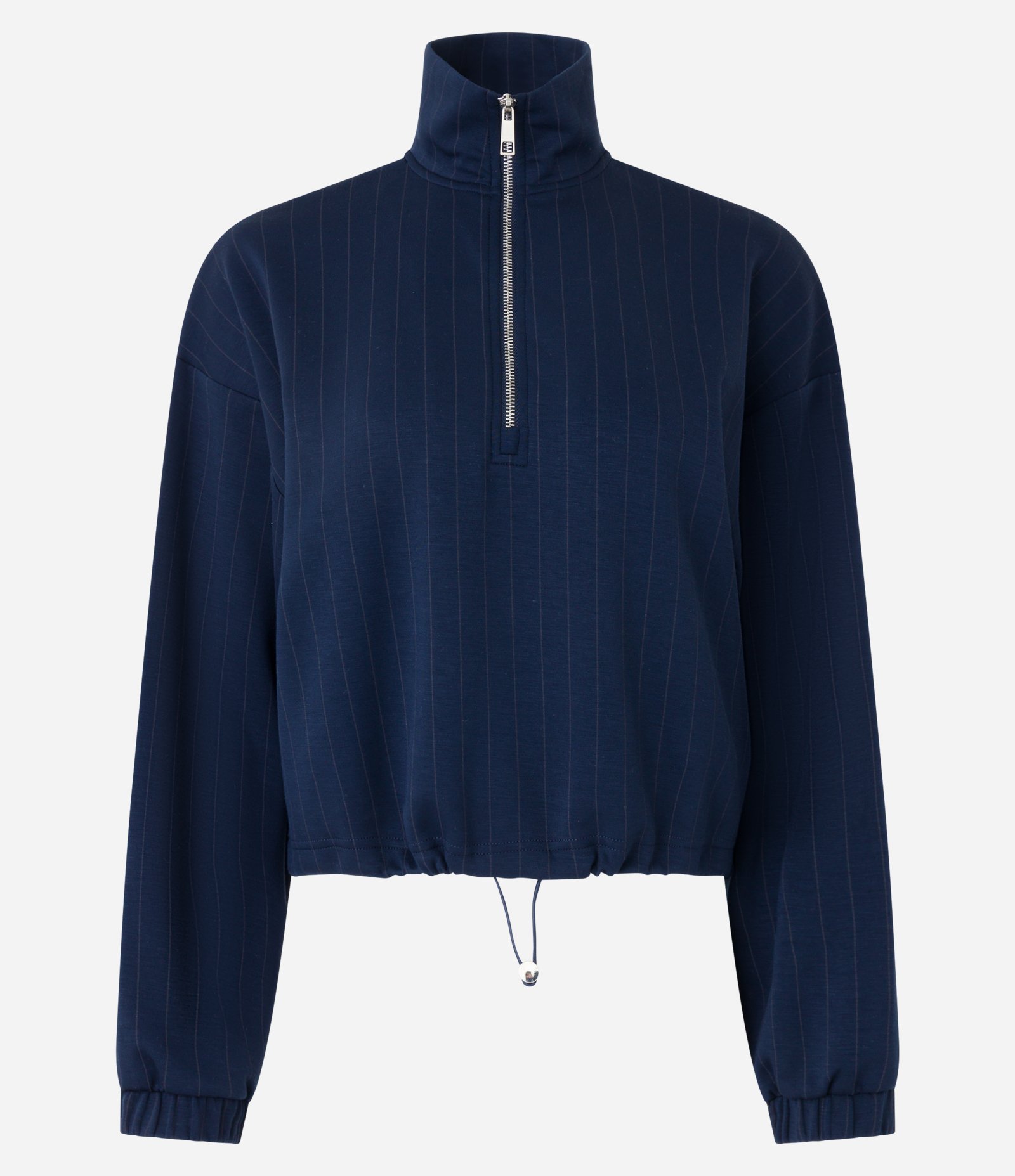 Blusa com Gola Alta e Fechamento em Zíper Azul Marinho 6