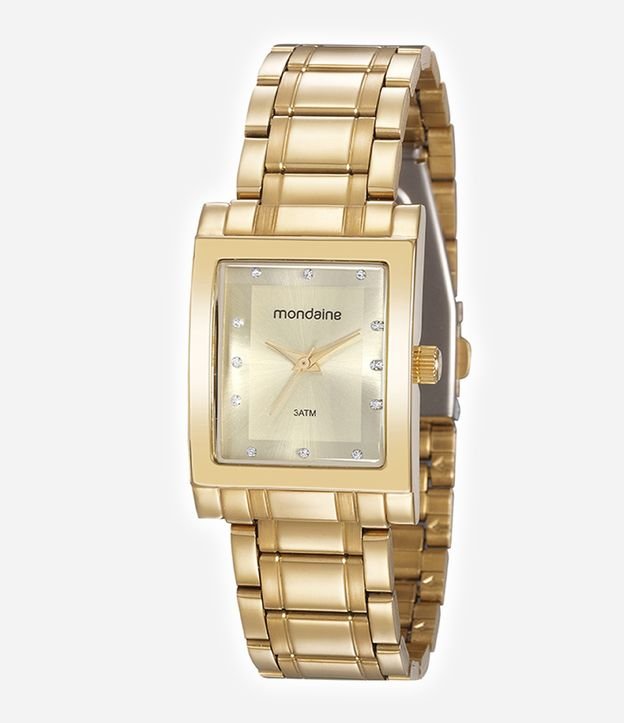Kit Relógio Feminino Mondaine Analogico com Caixa de Metal e Pulseira e Aço