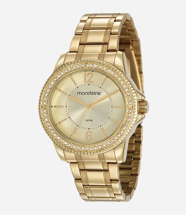 Kit Relógio Feminino Mondaine Analógico de Metal com Caixa de Metal e Pulseira de Aço