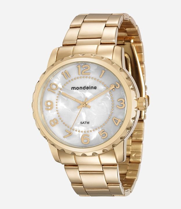 Kit Relógio Feminino Mondaine Analógico de Metal com Caixa de Metal e Pulseira de Aço
