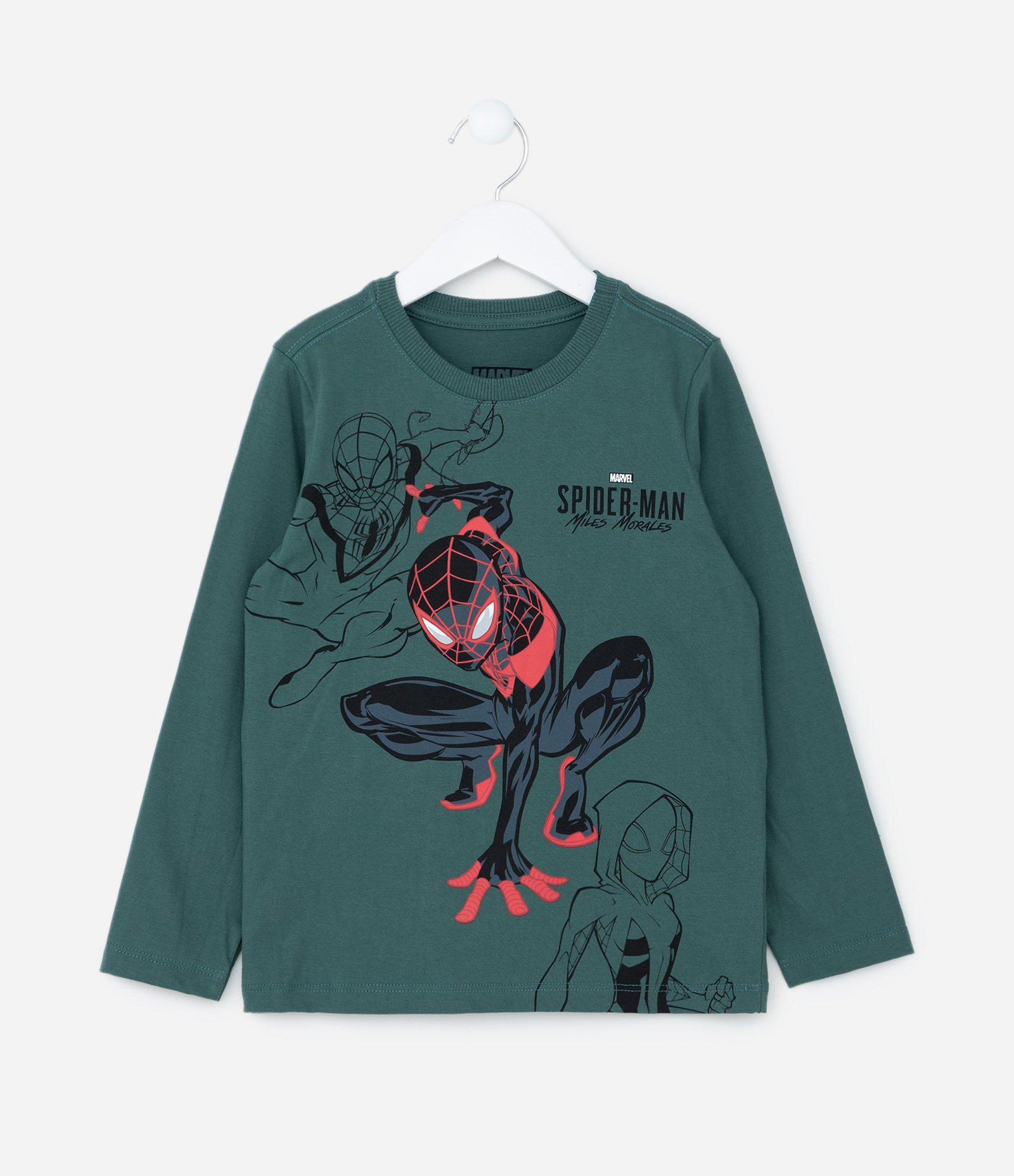 Camiseta Infantil Comfort com Estampa do Homem Aranha - Tam 3 a 10 anos Verde 1