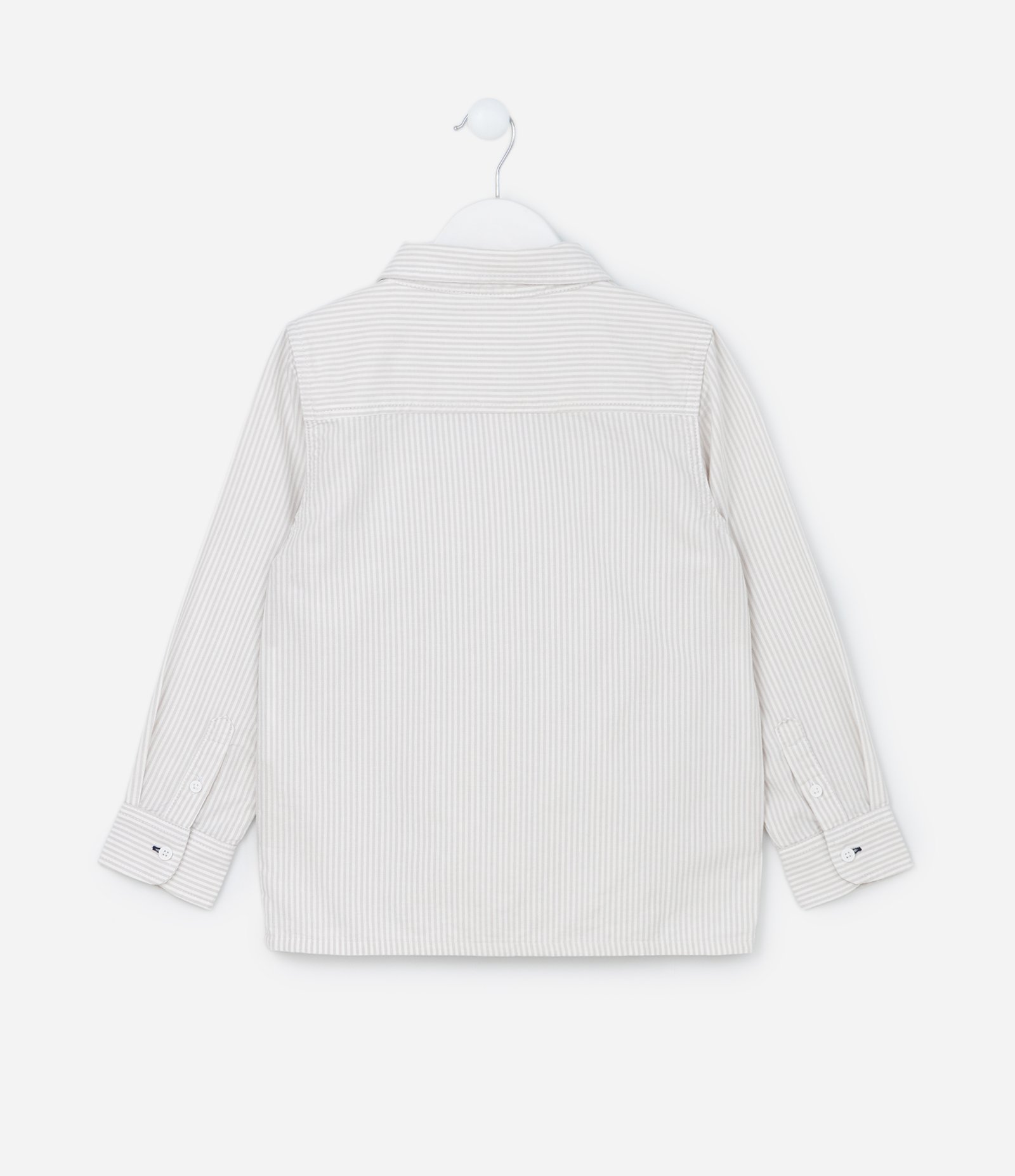 Camisa Infantil em Oxford Listrado - Tam 5 a 14 Anos Cinza 2