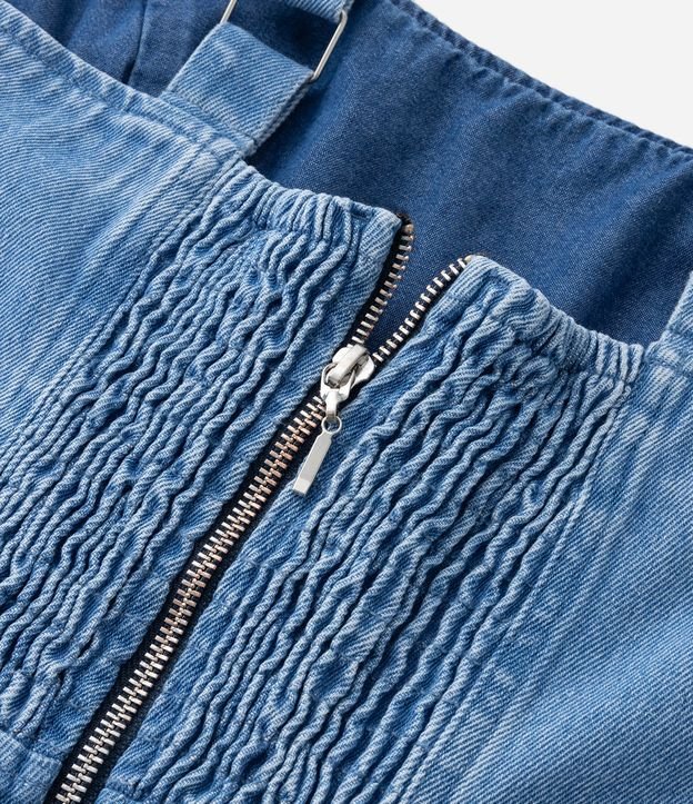 Vestido Midi Jeans com Saia Godê Curve & Plus Size Azul Jeans 7