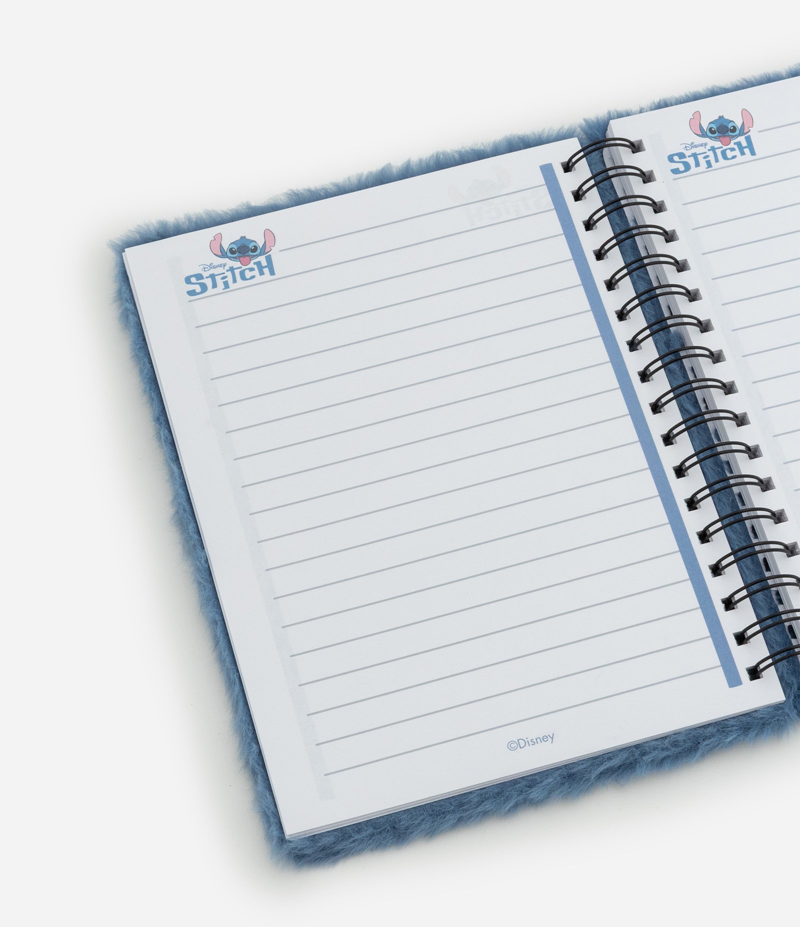 Caderno Papel e Estampa Stitch em Alto Relevo e Pelinhos Azul 4