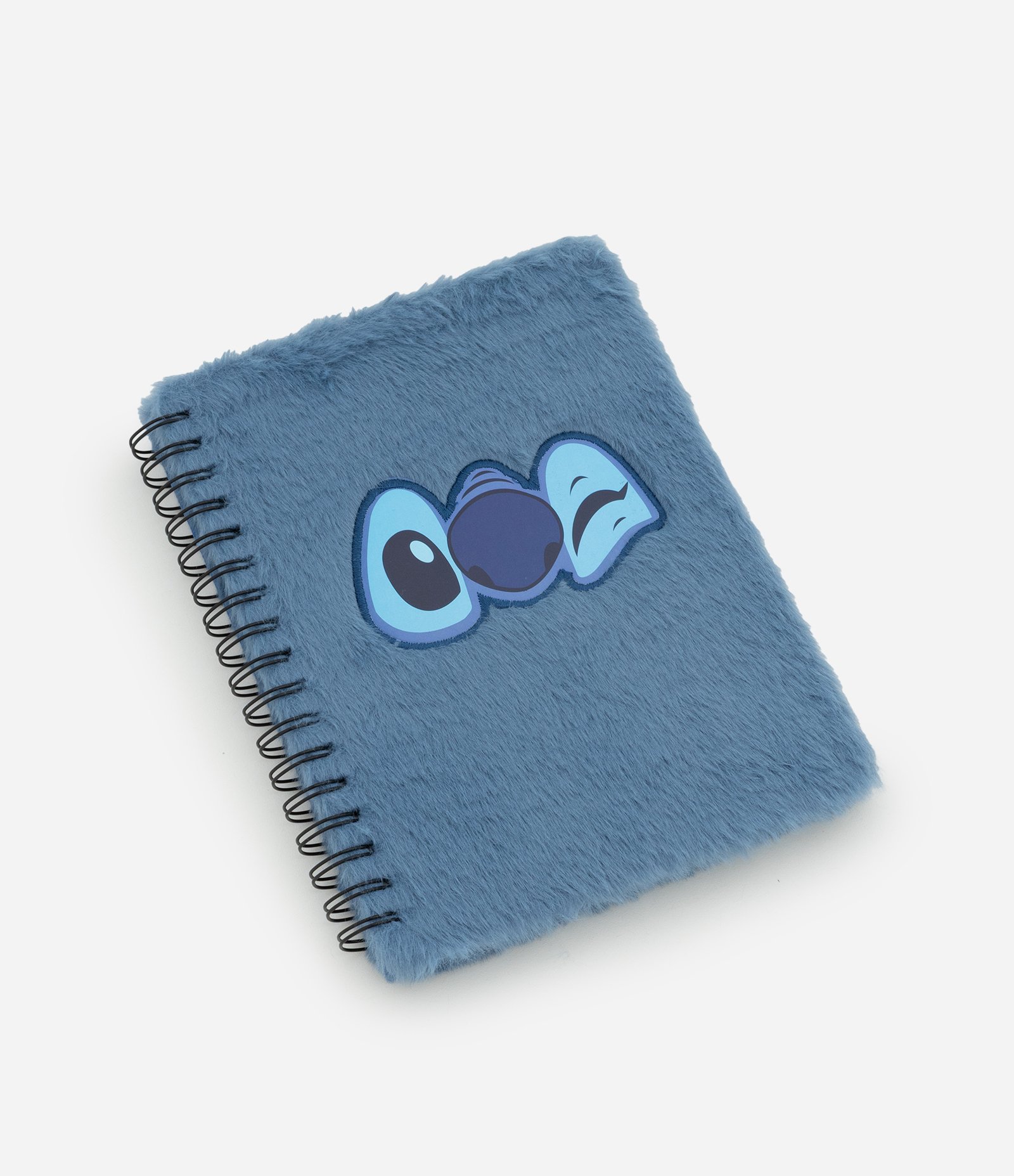 Caderno Papel e Estampa Stitch em Alto Relevo e Pelinhos Azul 1