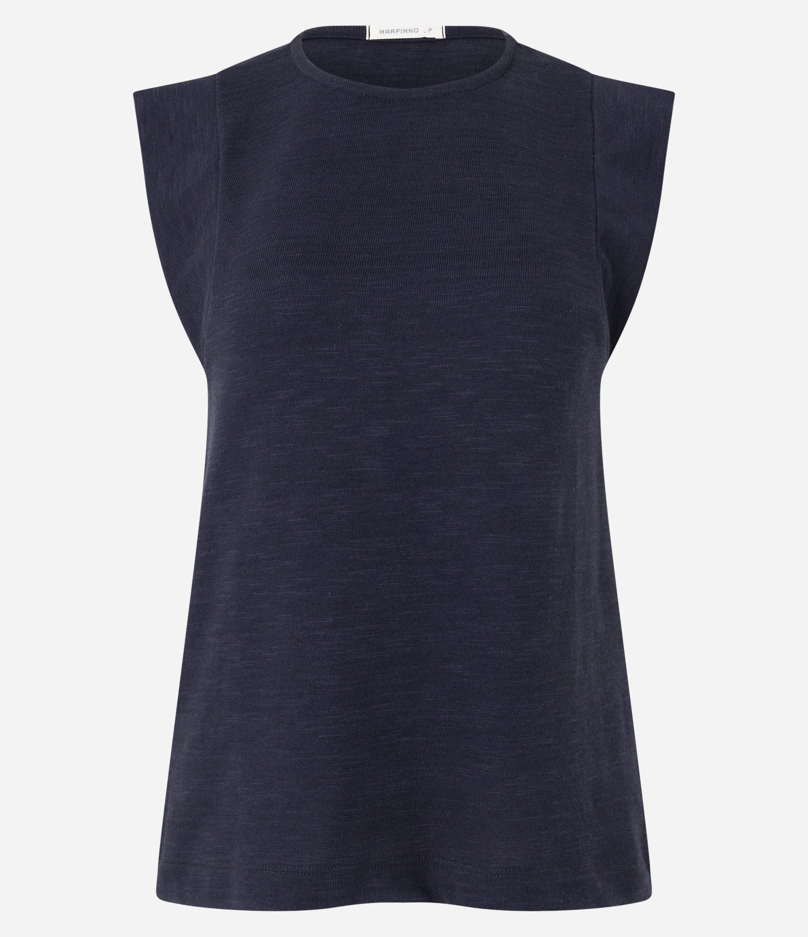 Blusa Muscle Tee com Ombros Largos e Superfície Texturizada Preto 6