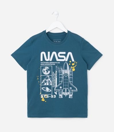 Menor preço em Camiseta Infantil com Estampa da Nasa com Foguete - Tam 5 a 14 anos
