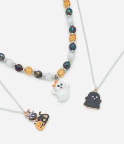 Kit 03 Colares Infantis com Pingente Halloween