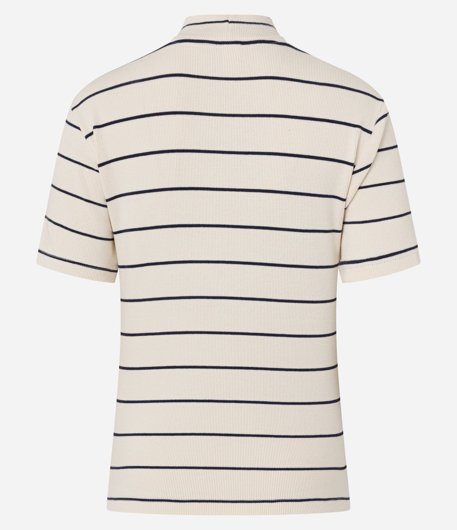 Blusa em Ribana com Golinha Média e Estampa Listrada Branco Neve 8