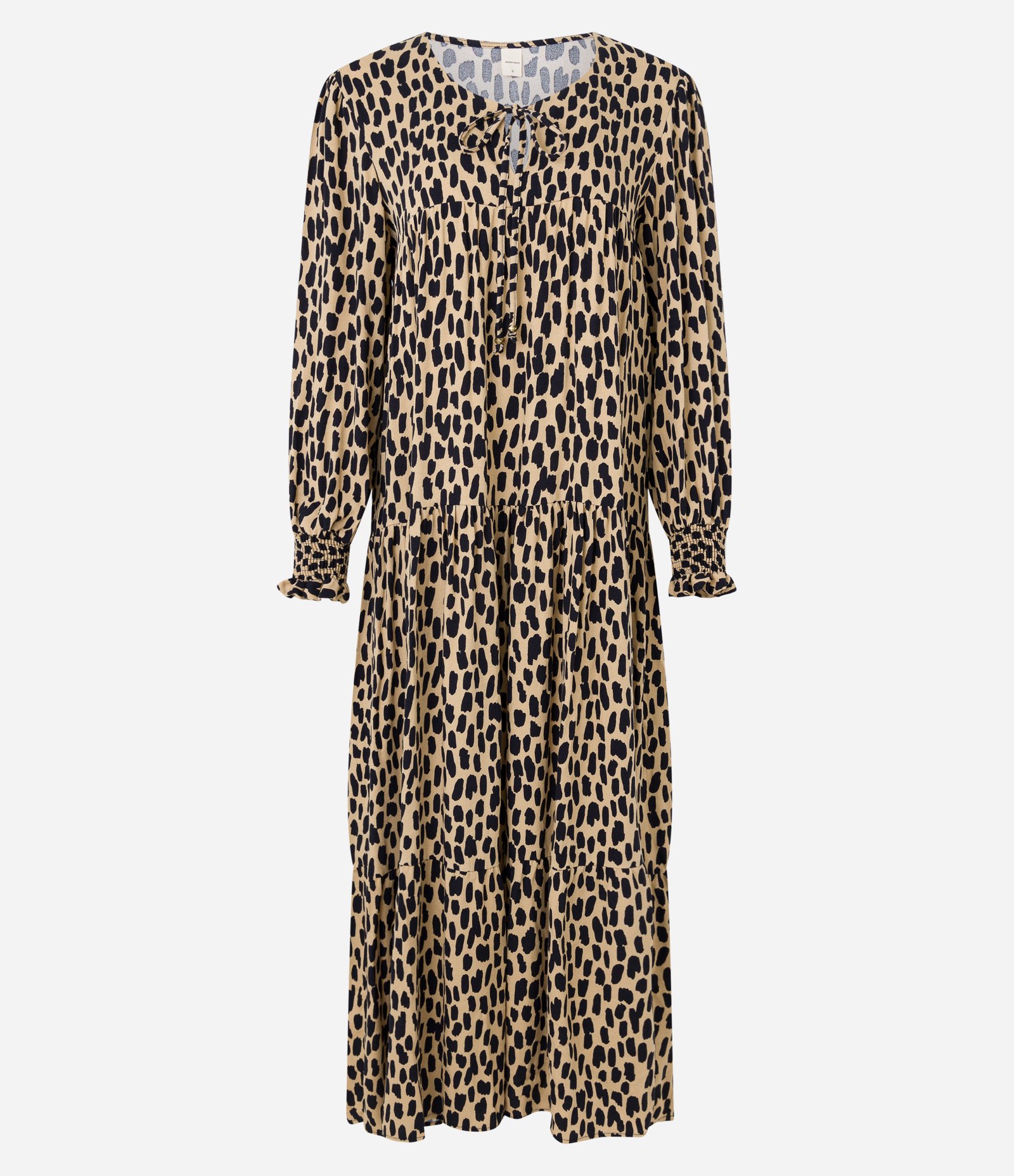 Vestido Midi em Viscose com Amarração e Estampa Animal Print Marrom 7