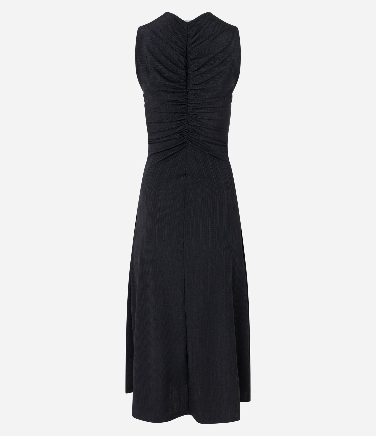 Vestido Midi com Recorte Vazado no Busto e Detalhes Franzidos Preto 8