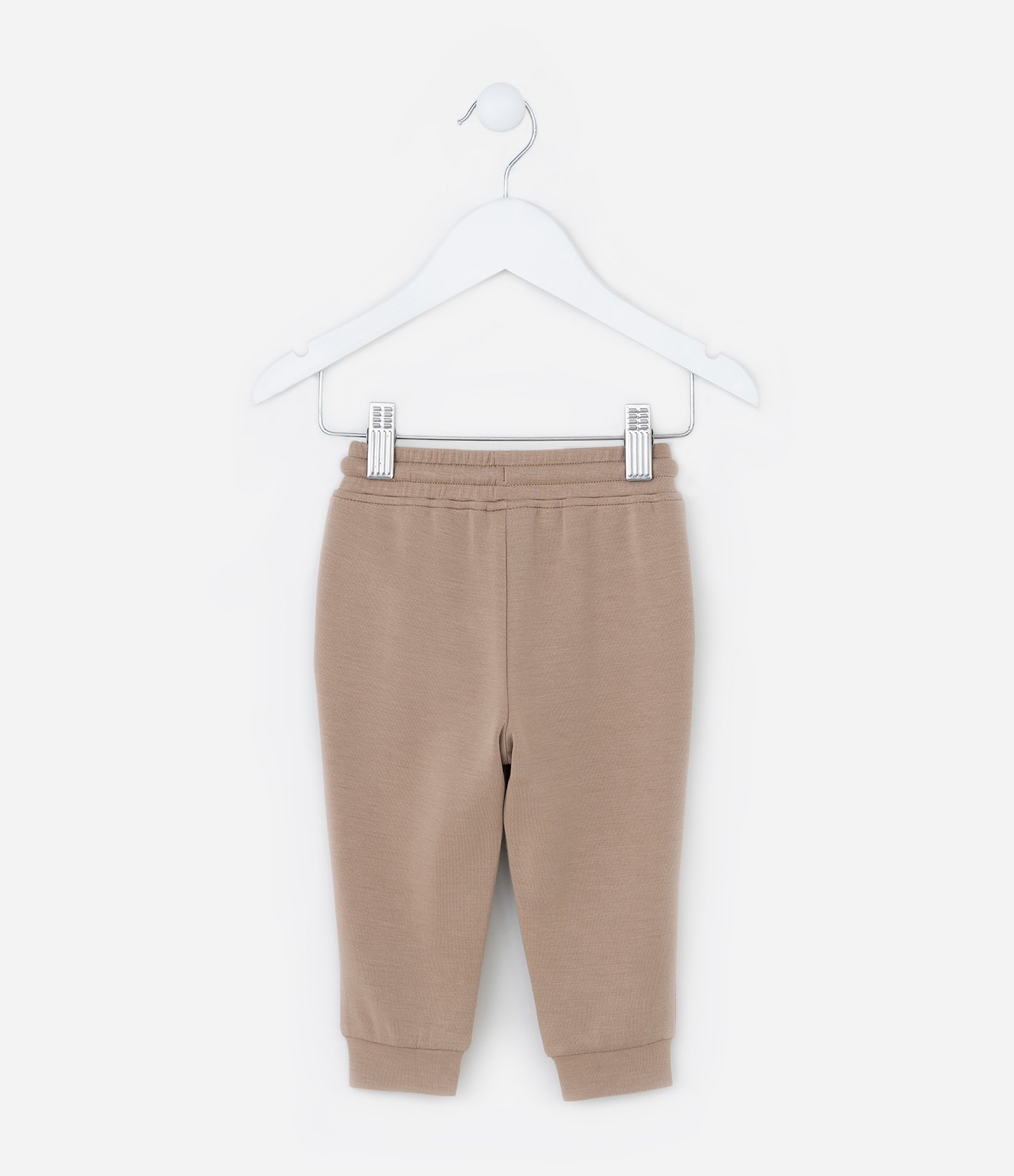 Calça Jogger Infantil em Malha Modal - Tam 0 a 12 meses Bege 2
