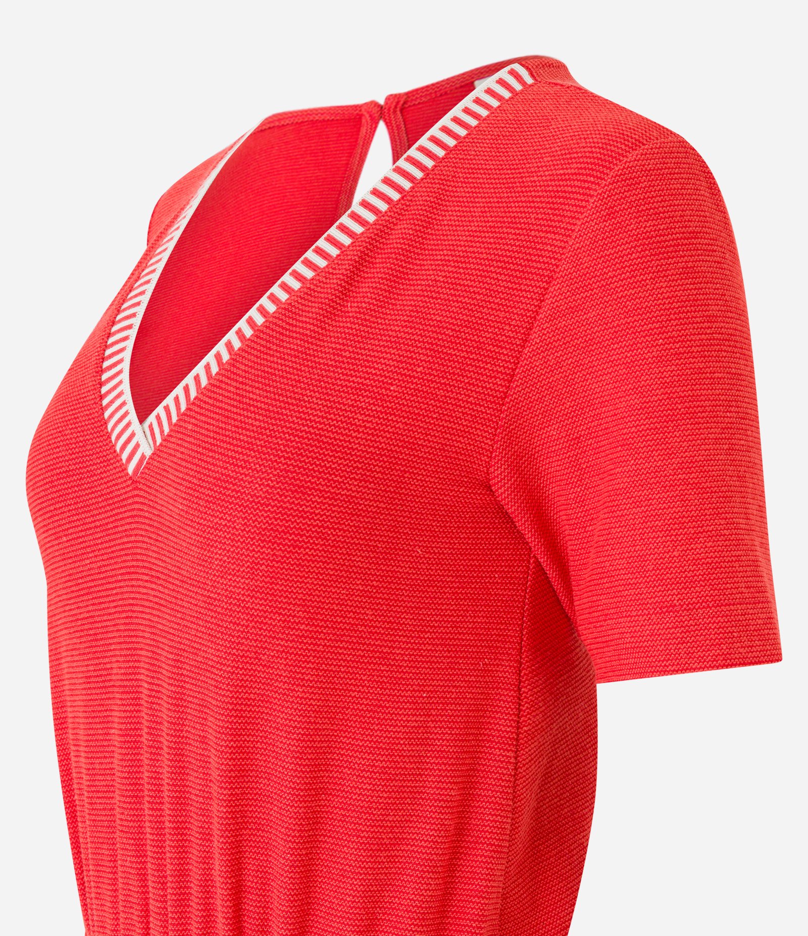 Macacão Manga Curta em Viscose com Amarração e Bolsos Vermelho 7