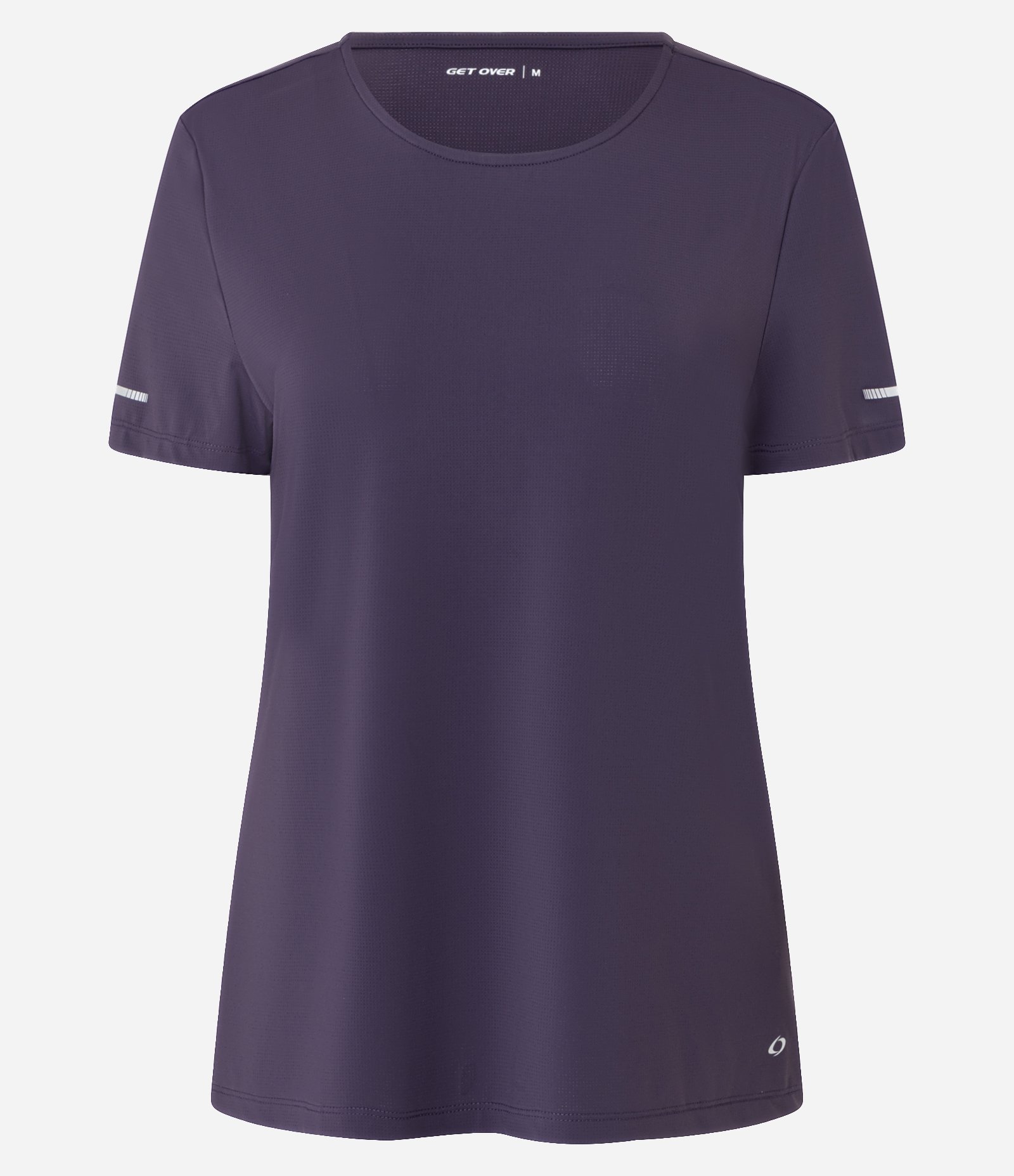 Camiseta Esportiva Regular Texturizada com Detalhe Refletivo Roxo Escuro 7