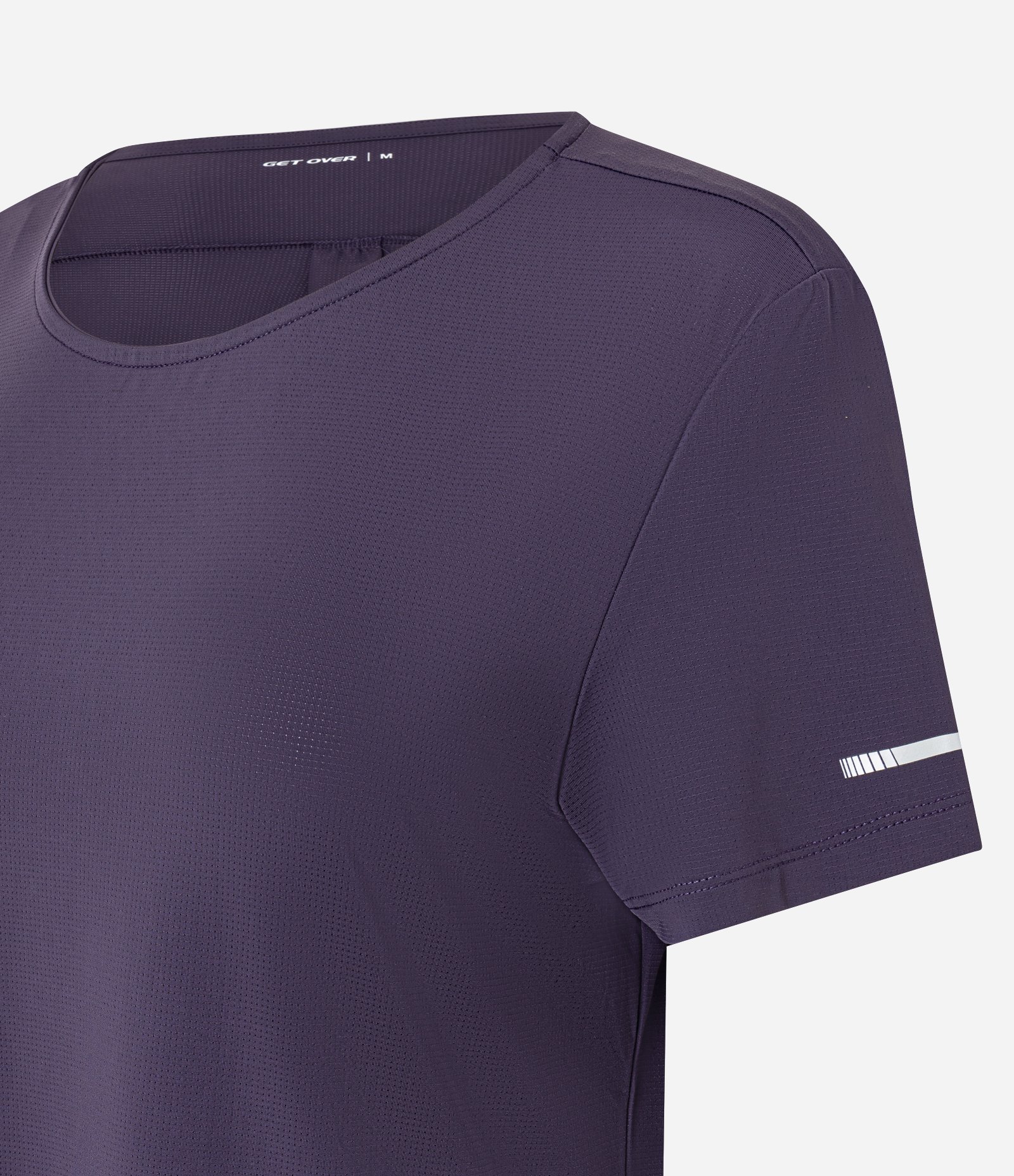 Camiseta Esportiva Regular Texturizada com Detalhe Refletivo Roxo Escuro 8