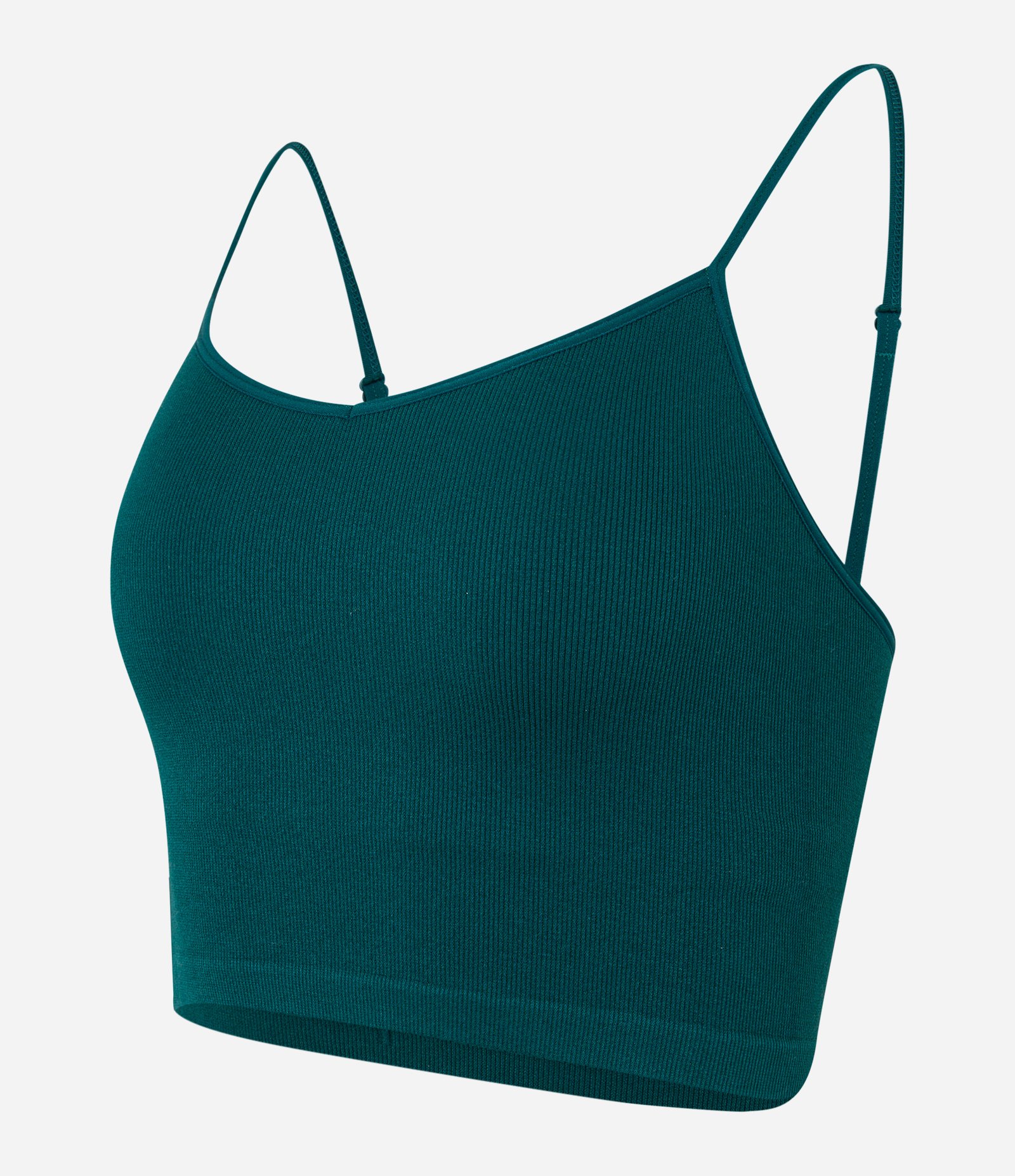 Top Esportivo sem Costura com Textura Canelada Verde 6
