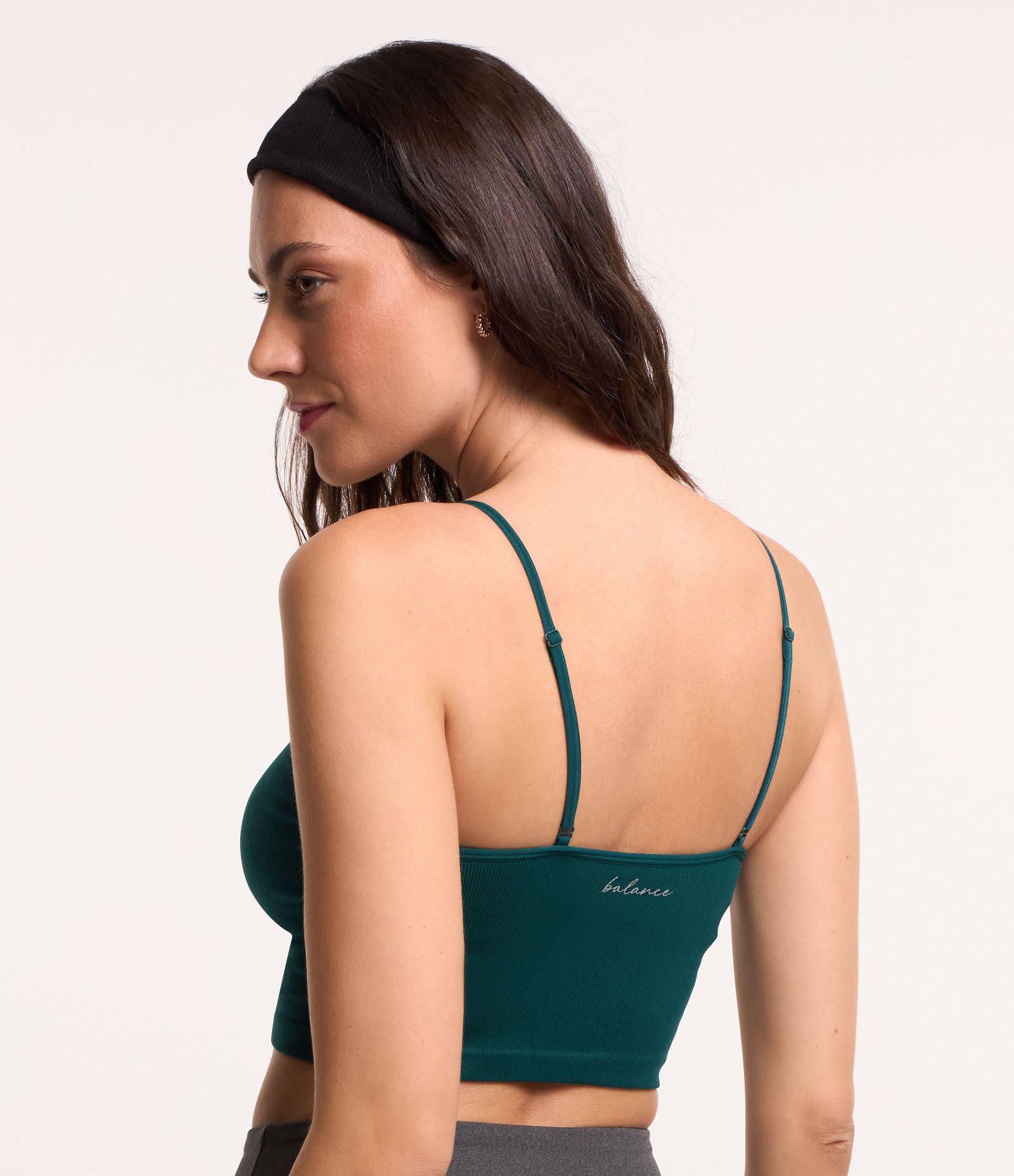Top Esportivo sem Costura com Textura Canelada Verde 3