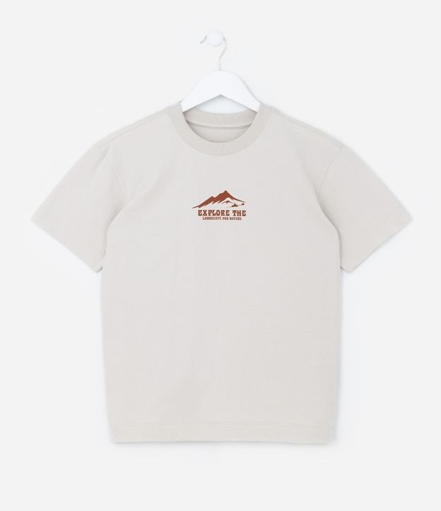 Camiseta Infantil com Estampa de Montanhas - Tam 5 a 14 anos