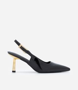 Sapato Scarpin Slingback com Salto Cromado