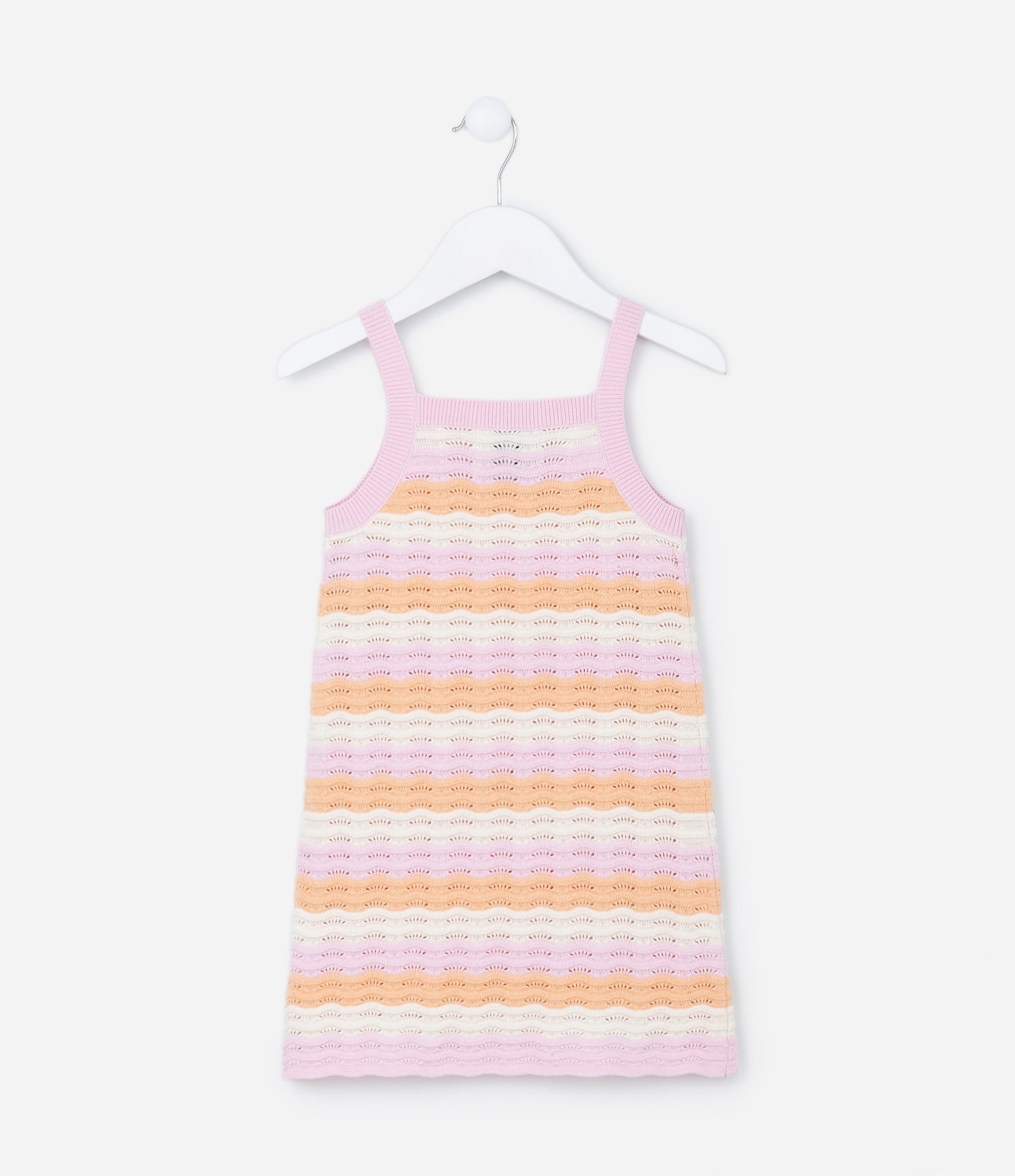 Vestido Infantil com Efeito Crochê - Tam 1 a 5 Anos Multicores 2