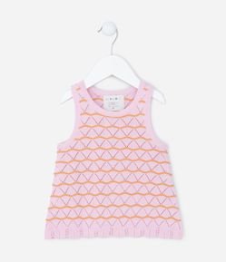 Regata Infantil com Efeito Crochê - Tam 1 a 5 Anos