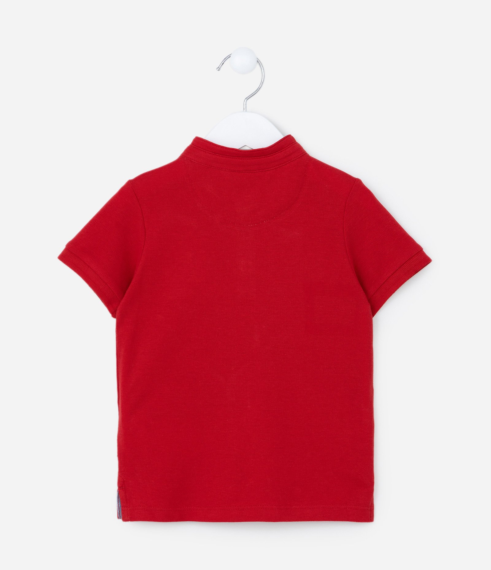 Camiseta Manga Curta Infantil com Bordado no Peito - Tam 1 a 5 anos Vermelho 2