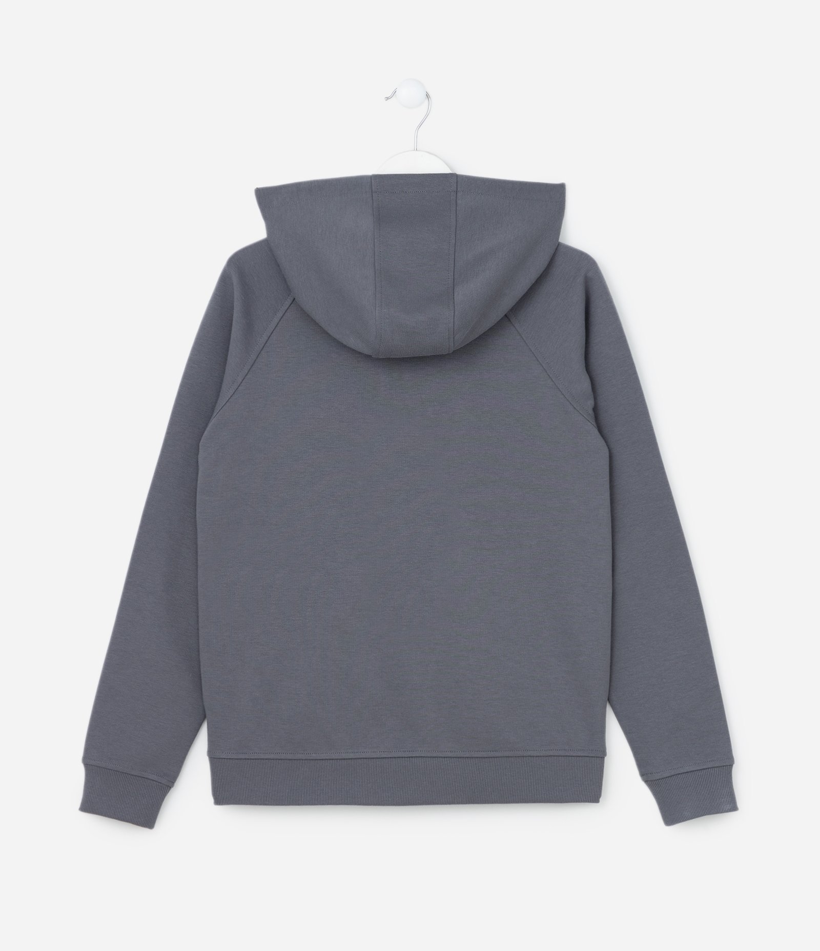 Casaco Esportivo Infantil com Capuz e Bolsos - Tam 5 a 14 Anos Cinza 2