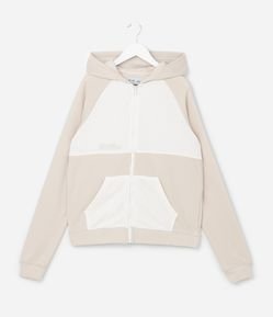 Jaqueta Infantil com Bolsos e Recortes Contrastantes - Tam 5 a 14 Anos