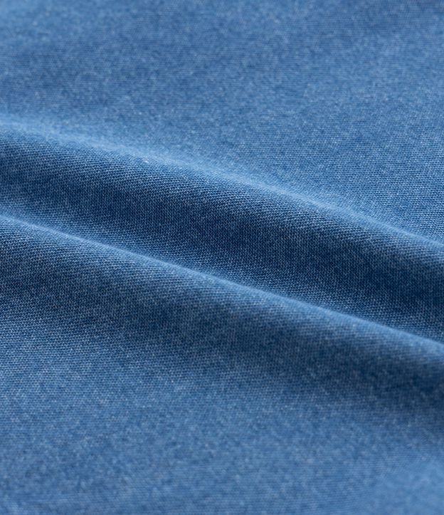 Camisa Infantil em Sarja com Gola Diferenciada - Tam 5 A 14 Anos Azul 3
