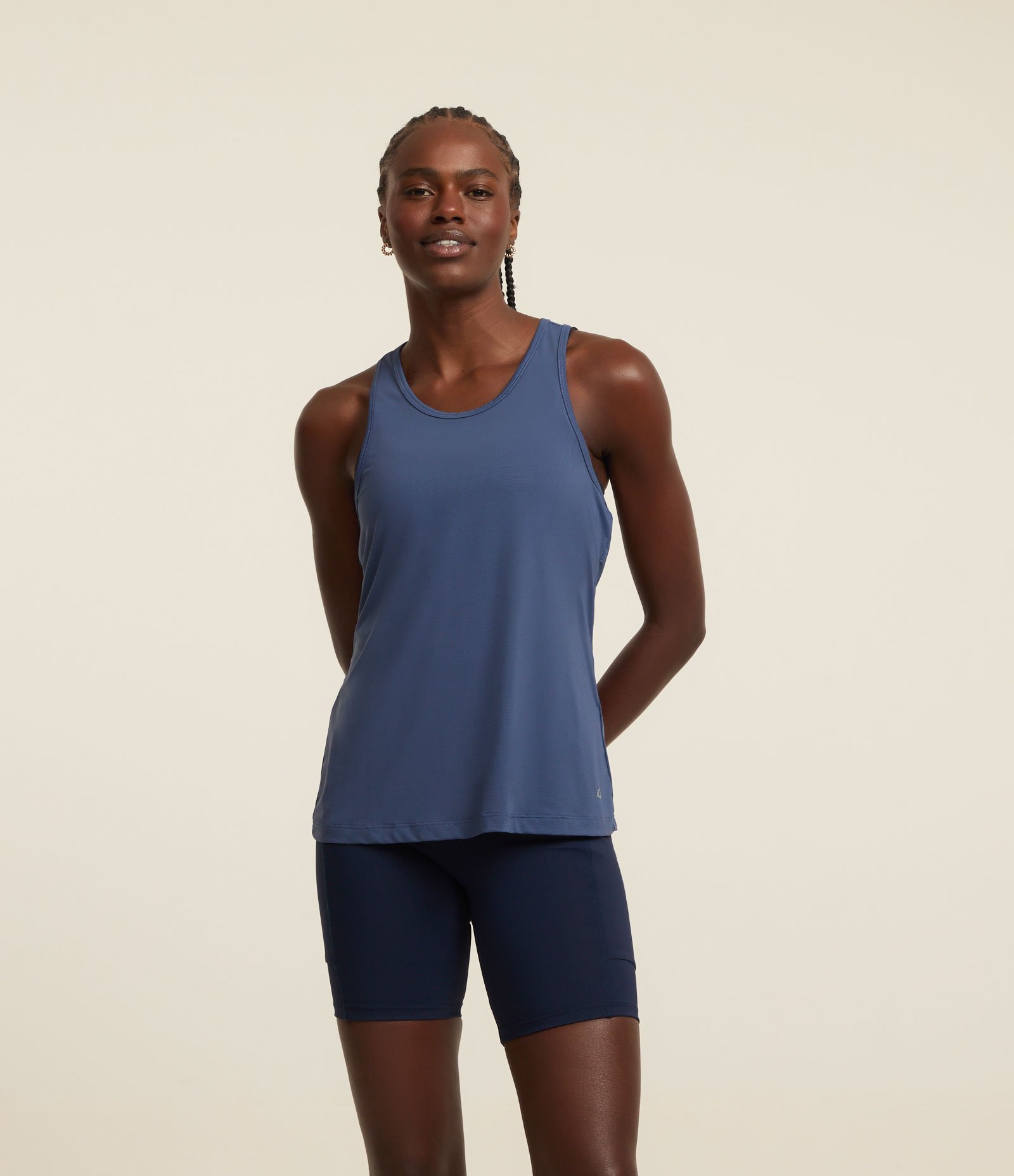 Regata Nadador Esportiva em Microfibra com Furinhos Azul Escuro 2