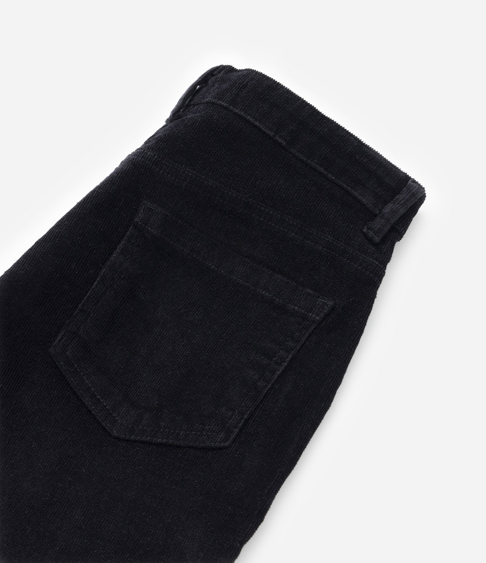 Calça Wide Leg Infantil em Sarja com Textura Veludo Cotele - Tam 5 a 14 anos Preto 5