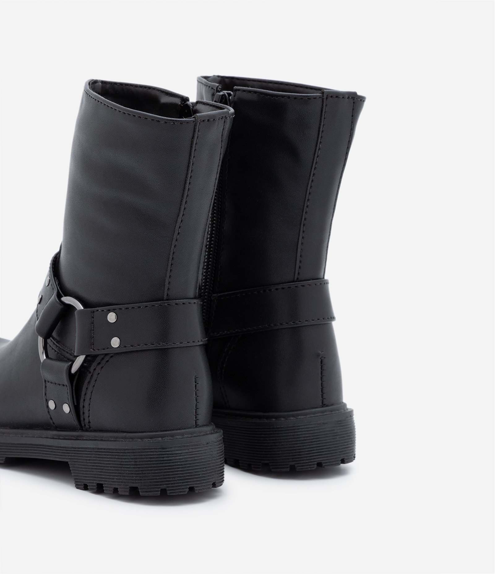 Bota Biker Infantil com Sola Tratorada - Tam 26 a 36 Preto 2