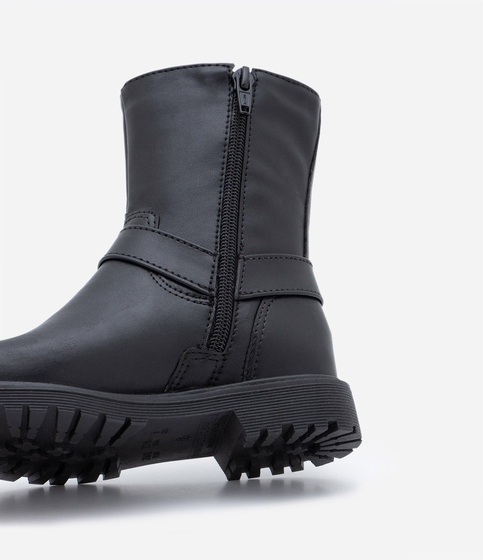 Bota Biker Infantil com Sola Tratorada - Tam 26 a 36 Preto 3