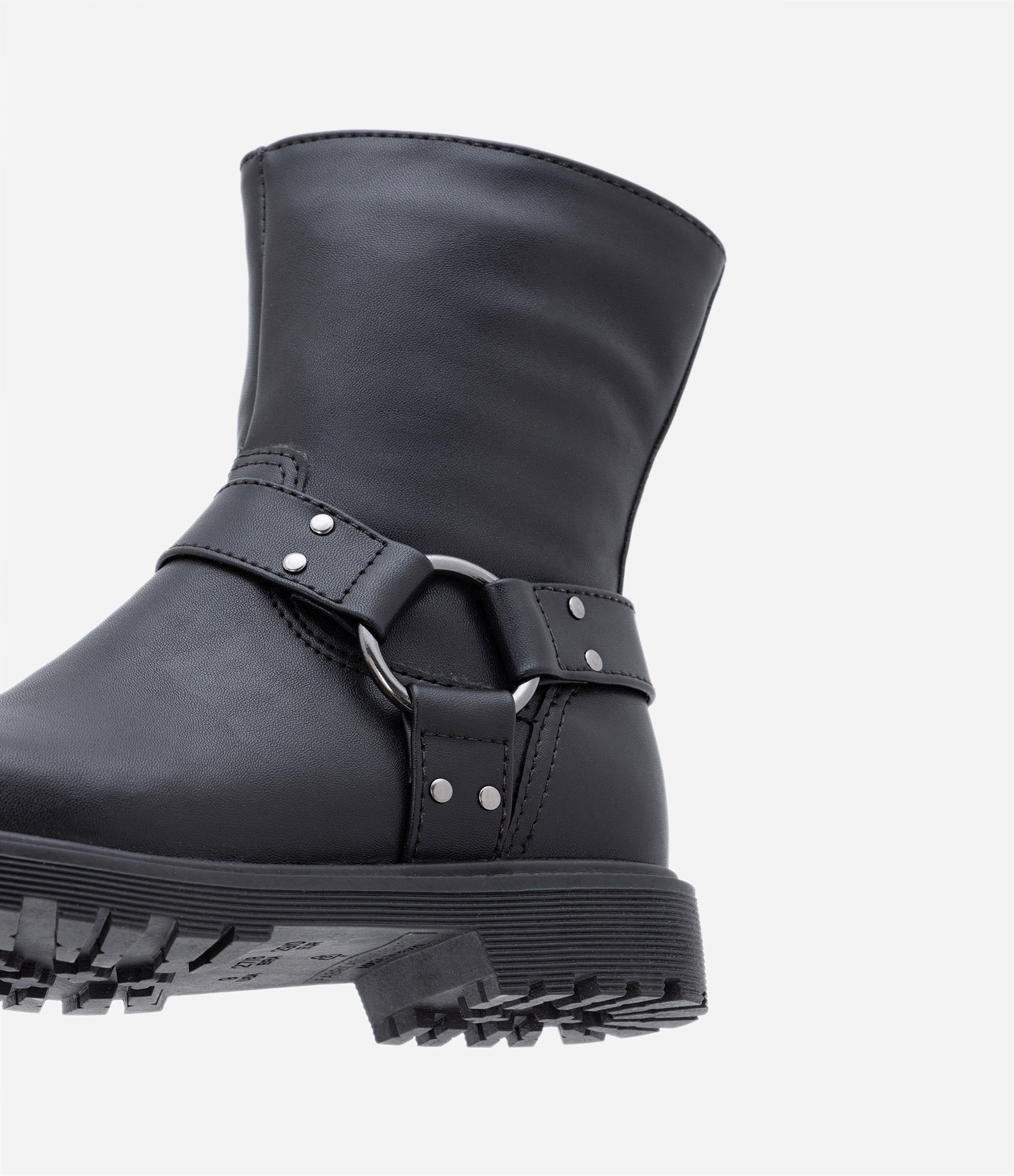 Bota Biker Infantil com Sola Tratorada - Tam 26 a 36 Preto 4