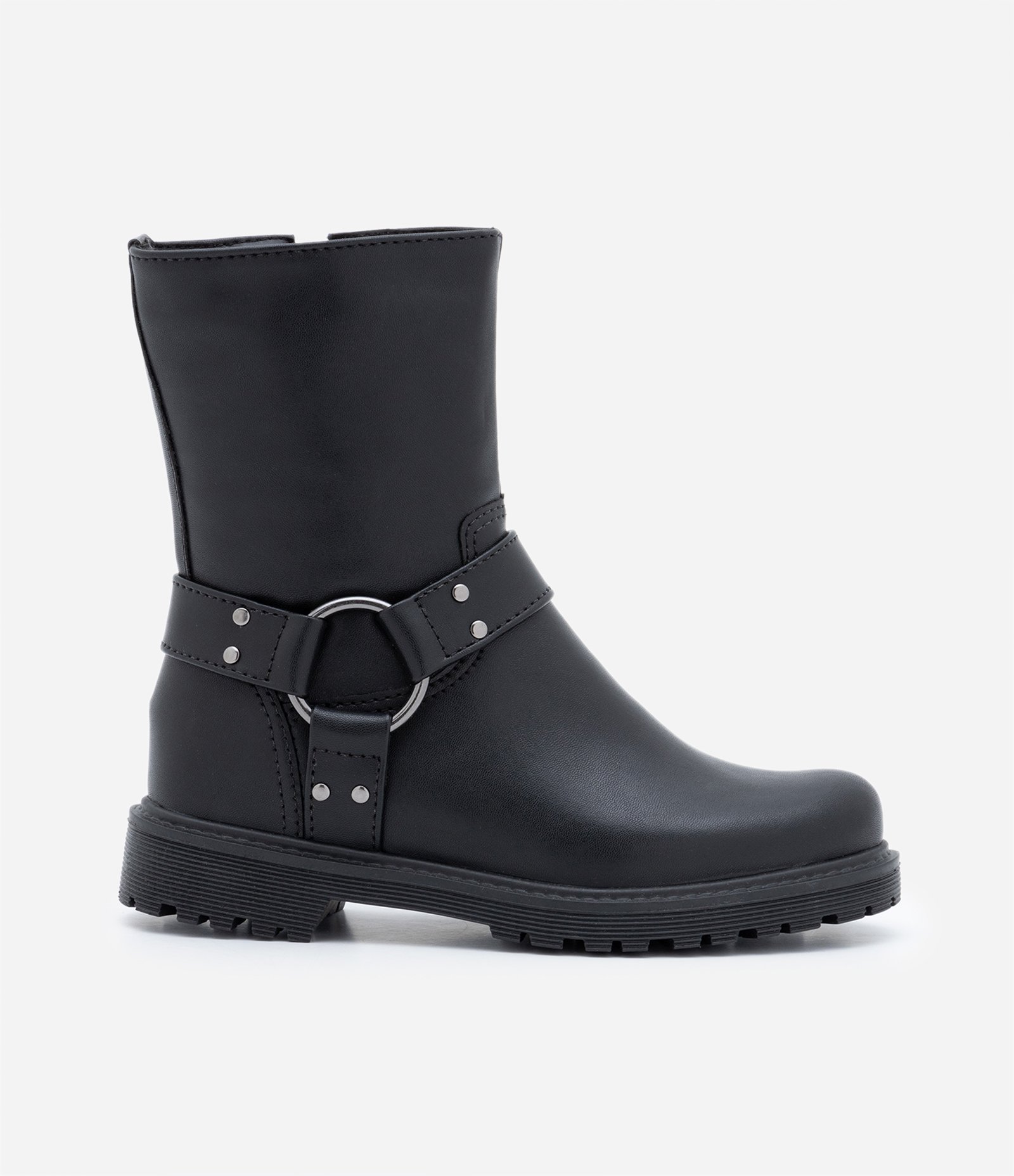 Bota Biker Infantil com Sola Tratorada - Tam 26 a 36 Preto 5