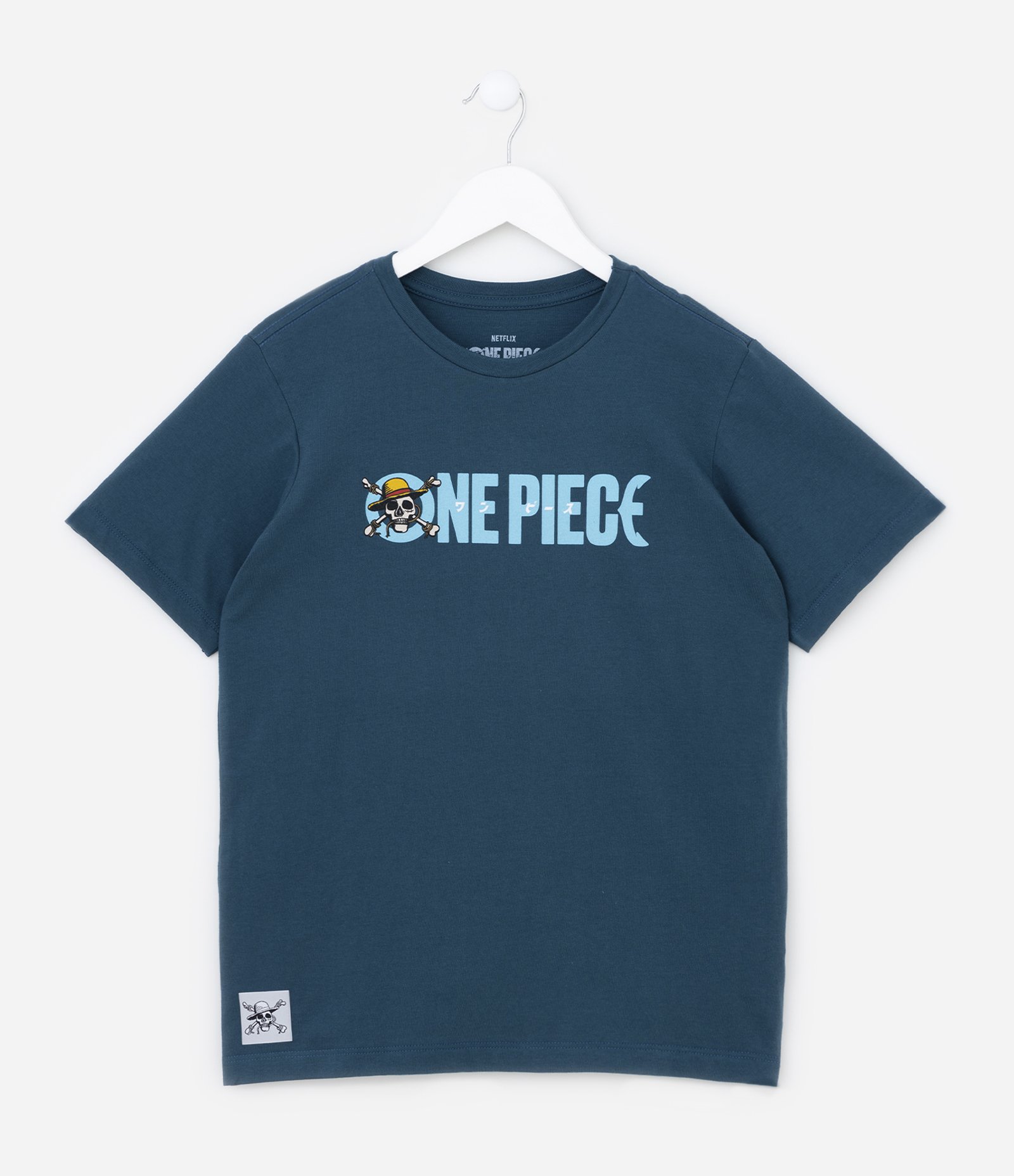 Camiseta Infantil com Estampa do One Piece - Tam 5 a 14 anos Azul 1