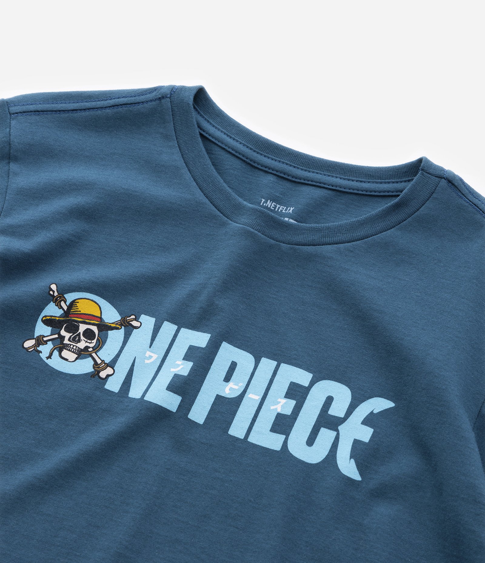 Camiseta Infantil com Estampa do One Piece - Tam 5 a 14 anos Azul 5