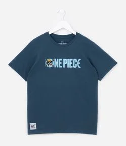 Camiseta Infantil com Estampa do One Piece - Tam 5 a 14 anos